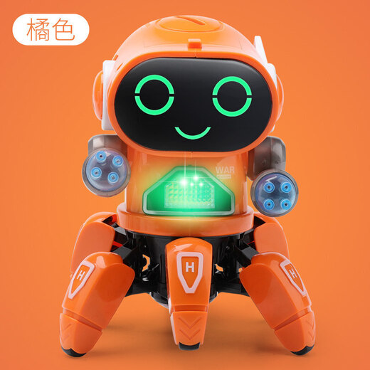 Wu's Story Toys's Toys Dancing Robot Boy 1 à 3 ans Gelle 2 ans Fille d'un an Baby Baby Electric Toys Singing and Dancing Robot [Orange] dirigez-vous vers le chant et la danse robot
