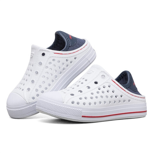 Skechers Kinderschuhe für Männer und Frauen Sommer Ein-Fuß-Stick kontrastierende lässige Sandalen Kinderlochschuhe 91995n