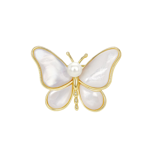 Bai Qixin butterfly brooch female niche design insect tassel literary spring and summer birthday gift simple and versatile accessories brooch white butterfly
