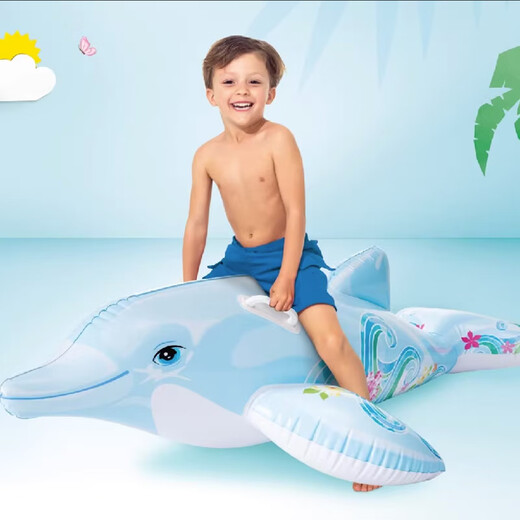 INTEX 58535 dolphin inflatable mount swimming ring adult and children inflatable toy floating bed thickened water