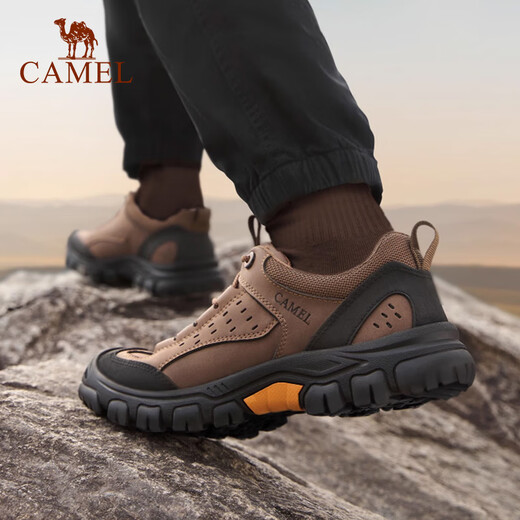 骆驼（CAMEL）男鞋 厚底增高透气防滑徒步登山鞋防撞耐磨运动休闲工装鞋男士 G13A379175 棕色 42