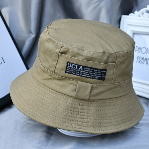 Ningchai Fisherman Chapeau Hat à hommes Spring and Summer Sun Sun Hat Travel Double face écran solaire pliant chapeau de soleil Hommes et femmes Basin Hat Toppers Light Khaki [Version améliorée] - UNE SANGLE (57-58) CM