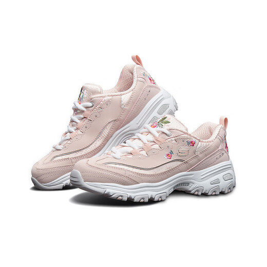 Skecher丨Women's shoes for spring breathable sports shoes thick-soled heightened dad's shoes personalized embroidered casual shoes