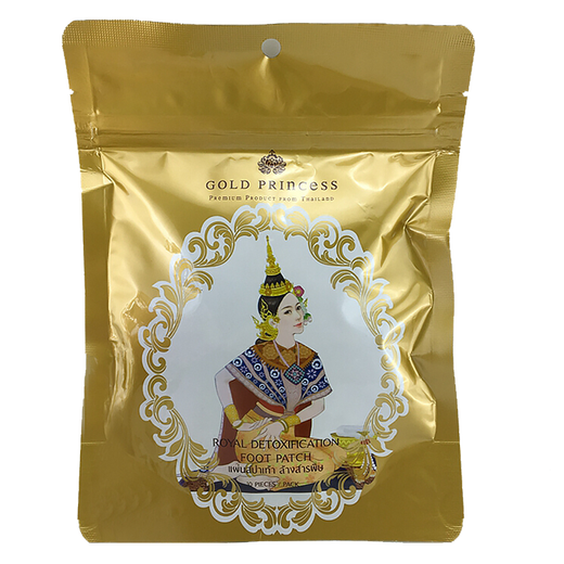 Thai Royal Foot Patch Gold Princess relieves physical fatigue Bamboo Vinegar 10 patches per pack 1 pack of 10 patches