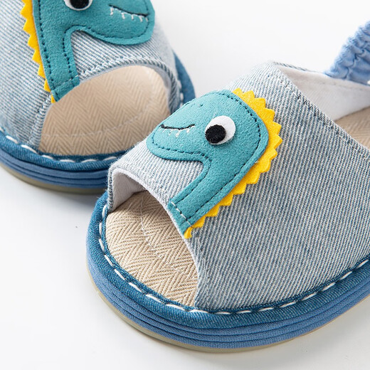 Jindouzi children's slippers 1-5 years old, home non-slip boys' soft-soled cloth shoes, thousand-layer bottom T196 24, inner length 15cm, size 16 recommended foot length 14cm
