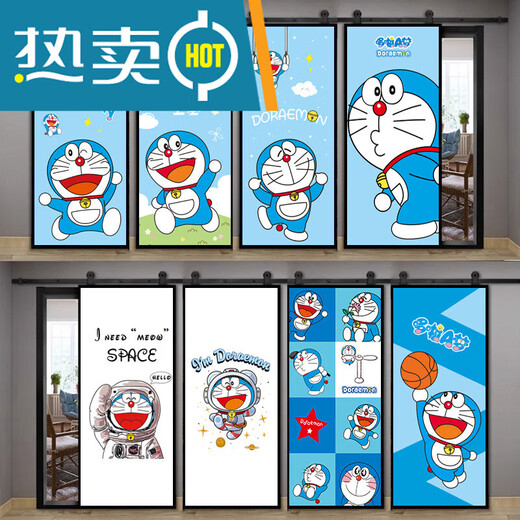 Дверные наклейки на дверь детской спальни Doraemon