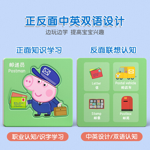 星星舟儿童拼图1-3岁小猪佩奇宝宝益智玩具1岁半幼儿早教专注力生日礼物 【运动认知】/共10张图案