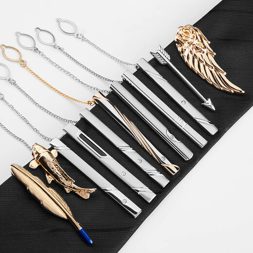 Lie Shang tie clip men's business formal wear simple tie buckle men and women's pins professional Korean version security gold and silver collar clip L0634