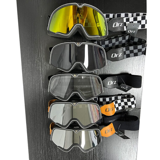 Orz Harley helmet goggles retro goggles windproof and sandproof riding glasses goggles motorcycle mask transparent-black belt