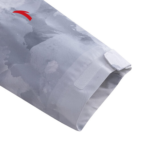 ANTA Water Repellent Jacket丨Woven Sports Top Men's Winter Hooded Jacket Top 152447617N Pure White/All-over Print-3 L (Male 175)