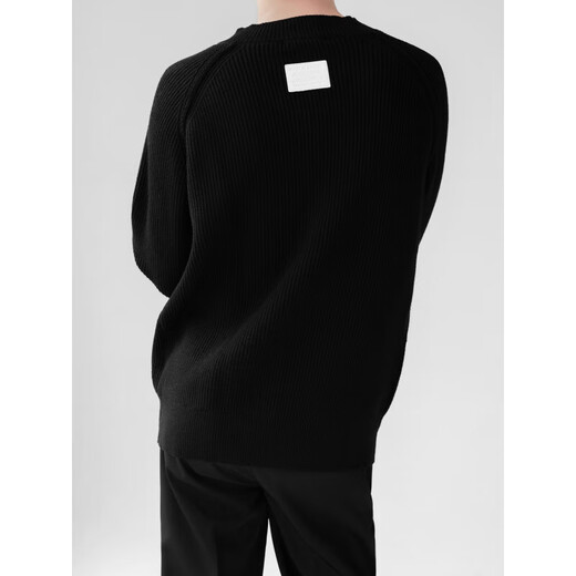 Gray American Henley Collar Sweater Men's Winter Thickened Lazy Style Bottoming Sweater Cleanfit Jacket Men's Black L