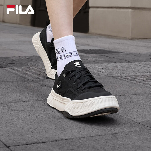 斐乐（FILA）官方川行鞋FOSSO男鞋复古帆布鞋新款休闲鞋 黑-BK 41