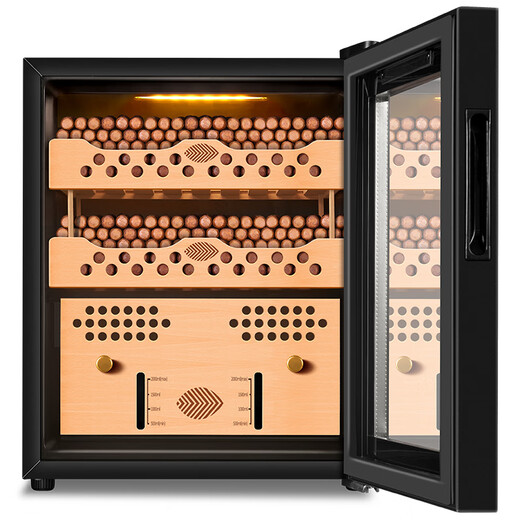 Shuangyou FK-168C1 smart cigar cabinet constant temperature and humidity humidification cabinet household refrigeration professional compressor cedar wood two-story bare maintenance