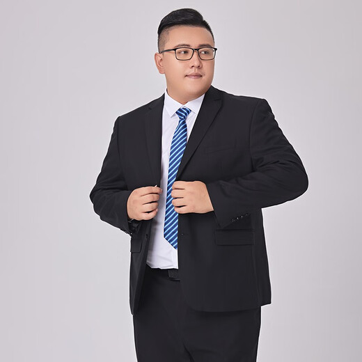 
Xichen plus fat plus size suit jacket casual men's loose business suits look slim and large size fat man suit suit suit black single 5XL (210-225Jin[Jin equals 0.5 kg])