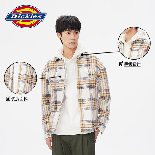 Dickiesdickies Langarmes Hemd Casual Style Dicke gegnerische Langarm-Hemd lose Top 10971 Creme geprüft m
