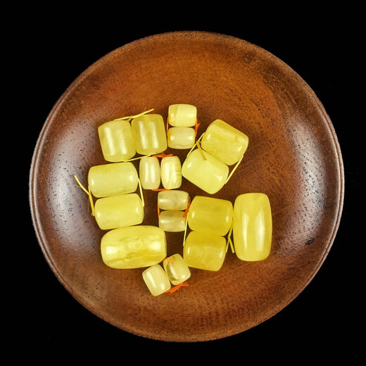 Caihe raw mineral black material beeswax full honey barrel beads top beads waist beads diamond star and moon beads accessories 8mm diameter pair