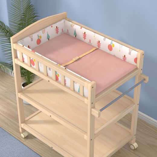 CHENYIBAO LIEU SOWE WOOD TABLE Table de soins pour bébé NOUVELLE-NOURN Multi-fonction baignoire BB Table de massage Coton Mat Protection Blue Bear Mat (pas de table à couches)