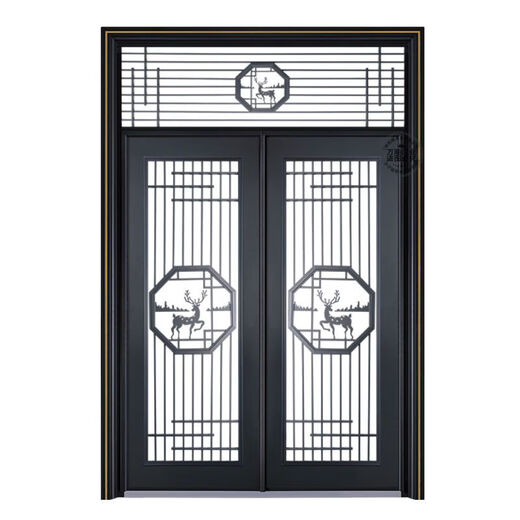 勤凯新款门锌合金入户门钢化玻璃子母门农村别墅门欧式防盗进户门 钢化锻打01
