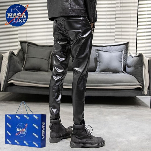 Pantalon en cuir Pilot Nasalike Pantalon en cuir masculin en automne et hiver plus en velours TRENDY TERRÉE ARRÉPROPOSION PANTAL MOTOBYCYLE PANTAL MOTRE M (Guy spirituel) 558 32 (Zhengui Suprême) Circle de taille 2 pieds 4 4 pieds 4