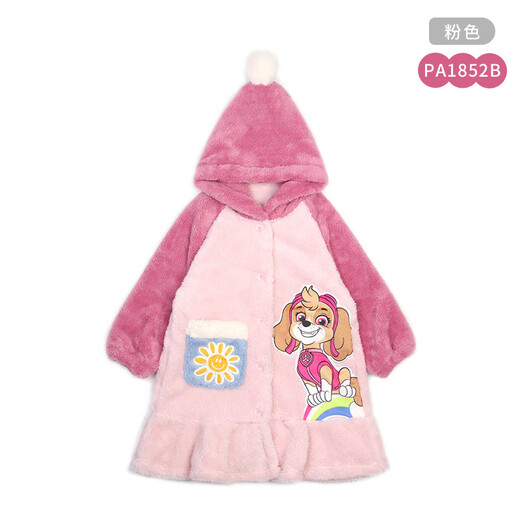 Paw Patrol (PAW PATROL) children's pajamas for boys and girls, winter velvet thickened baby home clothes hooded nightgown PA1852A 130