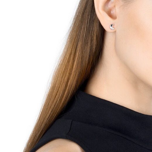 Chow Sang Sang (CHOW SANG SANG) platinum earrings moon platinum earrings (one side) 89815E