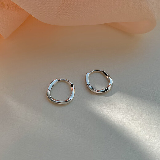 Ubis Ring Plain Hoop Earrings Women's Simple Cold Style Personalized Earrings Earrings 2024 New Earrings Silver Pair