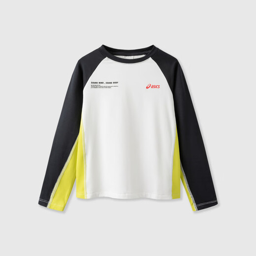 ASICS children's clothing 2024 autumn and winter new sports long-sleeved T-shirt moisture-absorbent and quick-drying round V-neck long-sleeved T-shirt 334241003076