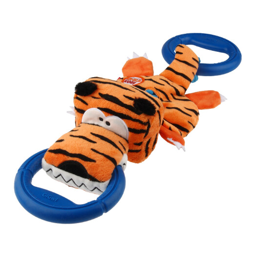 GiGwi is a dog toy pull ring, simulated plush rubber toy, bite-resistant and molar pet toy, sound pull ring tiger
