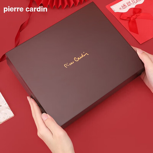 Pierre Cardin Men's Wallet Short Multifunctional Ticket Holder Wallet Horizontal Wallet Father's Day Gift for Dad Men's Gift Upgraded Solid Wood Gift Box