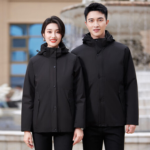 Troman One-piece 3-wear business men and women same style short parka down jacket women's warm work clothes coat jacket