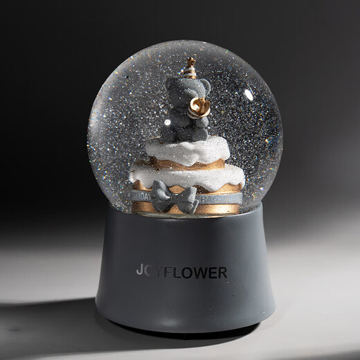 JoyFlower birthday cake crystal ball ornaments March 8th Women's Day birthday gift confession for girls friends and wives practical birthday cake crystal ball music box style
