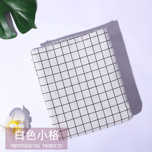 Jiazhilu tablecloth cotton and linen small fresh rectangular tablecloth tea table cloth ins style desk cloth student dormitory white small grid 200*150cm