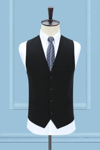 Qianhong single-piece vest men's spring, autumn and winter vest slim Korean style suit vest business casual vest waistcoat black L