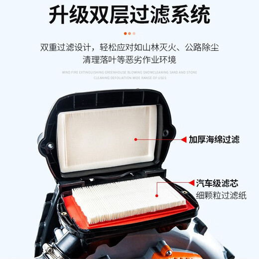 背负式大棚吹雪机消防风力灭火机马路吹尘机工地工业用汽油吹风机 二冲程高配EB9757.0马力