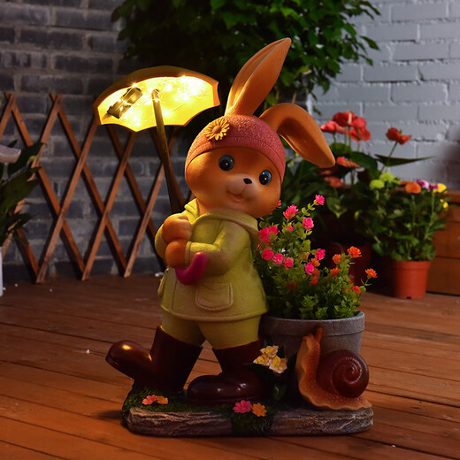 Yimingyuan Garden Decorative Courtyard Ornaments Outdoor Cartoon Rabbit Flowerpot Park Lawn Creative Simulation Animal Landscape Sculpture H20537