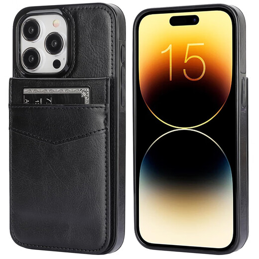 ONEAGREE 纯色支架适用iPhone15/16 Pro max手机壳苹果11/12/13/14卡包套跨境潮牌16e实用简约 棕色 iPhone13 Pro Max