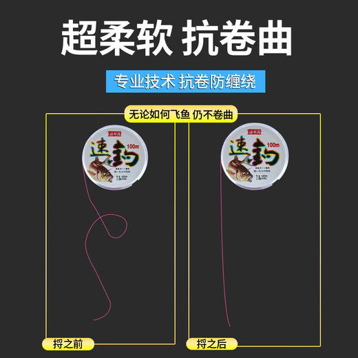 Hailongwang speed fishing line genuine fishing line main line sea fishing nylon line sub-line sea pole throwing rock fishing line 100 meters main line 88+12 full meters 100 meters 1.5#