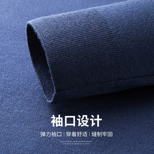 SHANSHAN Shanshan cardigan men's autumn and winter 100% pure sheep wool sweater for young and middle-aged men thickened warm turtleneck sweater black L /175