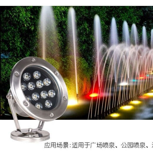 LED underwater light 3w6w9w12w18w pool underwater light fish pond landscape light fountain light waterproof colorful spotlight 6 watt white light
