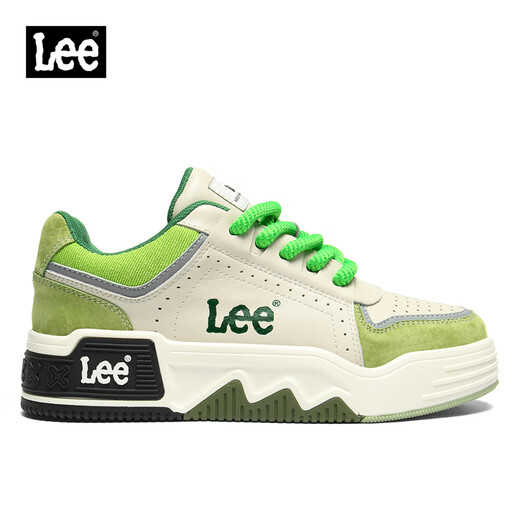 Lee casual shoes for men 2025 autumn casual sports sneakers for men thick sole heightening bread shoes for men green 40