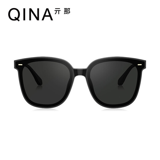 亓那（QINA）眼镜潮流方框墨镜男女防晒开车太阳镜QN5009A10