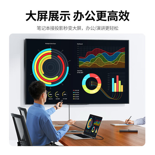绿联DP转DVI转换线 Displayport转DVI公对公高清转接头 适用电脑接显示器投影仪连接线 2米 10221