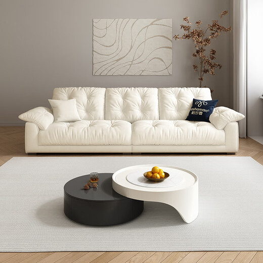 Pashaman Yunduo Sofa French Cream Style Small Living Room Direct Line Latex Stoff-Sofa Antibakteriell 1105ZF 2,4 Meter Multi-Personen-Ty24k-Serie [Deluxe Edition] Memory Foam + Down + Violet + Bamboo Charcoal Schwamm