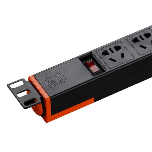 DEMU (DEMU) PDU cabinet socket switch lightning protection metering plug-in strip wiring board PC industrial power supply special socket 6-bit double break 1.5*1.8 meters Beijing warehouse delivery