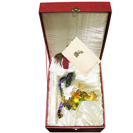 
Jixiangyuan high-end glass jade horse Ruyi ornaments, max crafts, office table decoration, living room home decoration company opening gift customization for elder colleagues and leaders, max ruyi
