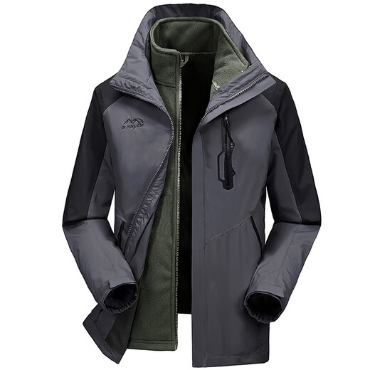 Woodpecker (TUCANO) Jacket Men's Outdoor Three-in-One Fleece Jacket Two-piece Set Mountaineering Jacket Jacket 17019ZM60805A Dark Gray M