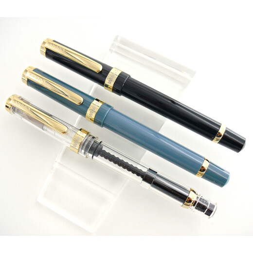 永生 698透明活塞钢笔0.7MM 活塞式上墨 75黑色六窗金夹M尖0.7 0.7mm