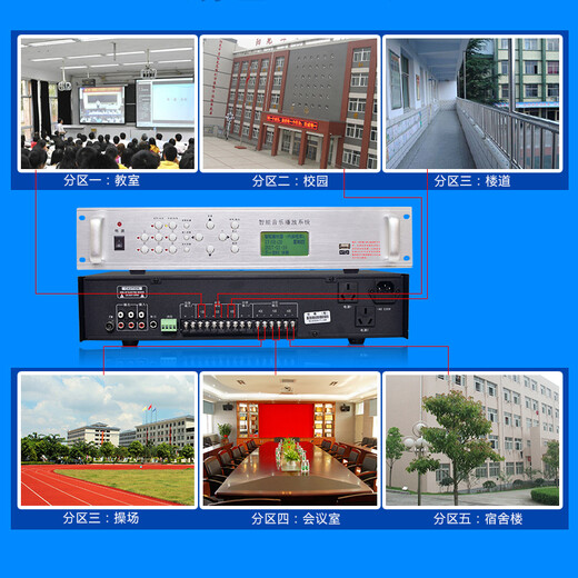 LINGSHENG MP3 timer player intelligent campus broadcasting system school automatic music bell host bugle instrument with remote control public broadcast 336 with remote control