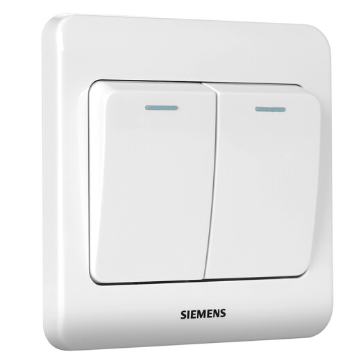 SIEMENS switch socket two-open single control with fluorescent panel 86 type concealed panel Yuanjing Ya white