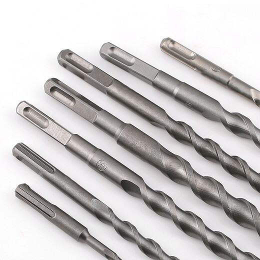 Impact drill bit 6mm 8mm square shank round shank four-pit wall drill cement concrete wall opening electric hammer rotor construction extended impact drill bit set M6*110 round shank